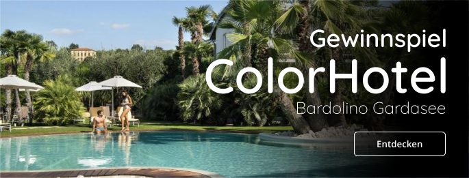 Mitmachen und gewinnen: Nehmen Sie an unserer Umfrage teil und gewinnen Sie einen Gutschein für das ColorHotel Bardolino am Gardasee.